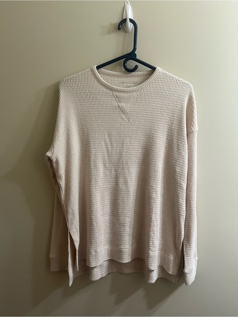 American Eagle Outfitters Women's Tan Waffle Knit Pullover Size Small NWT